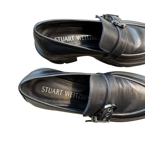 Stuart Weitzman Black Maverick SoHo loafers Chunky Platform 6 - Picture 7 of 12